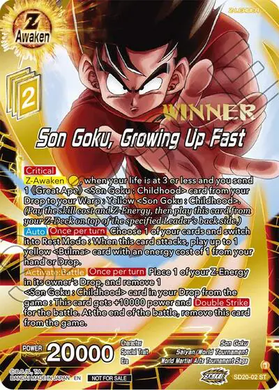 Son Goku, Growing Up Fast (ZENKAI Celebration Winner-Stamped)