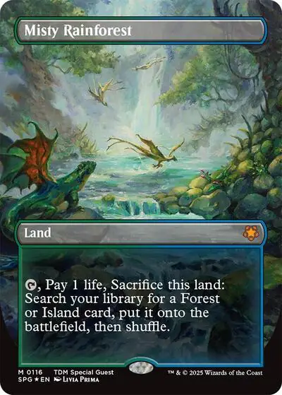 Misty Rainforest (Borderless) (Dragonscale Foil)