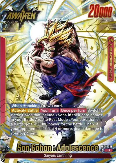 Son Gohan : Adolescence - FB08-001 (Alternate Art)