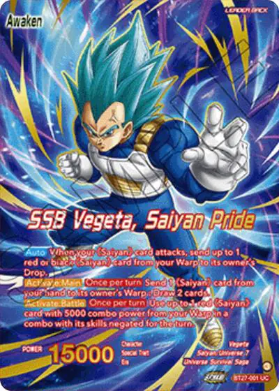 Vegeta // SSB Vegeta, Saiyan Pride (Championship 2025 Finals Alternate Art Leader Card)
